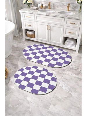 Aymira Home Dekoratif Dijital Baskılı 2 Li Set Banyo Paspası Kaymaz Tabanlı Klozet Takımı