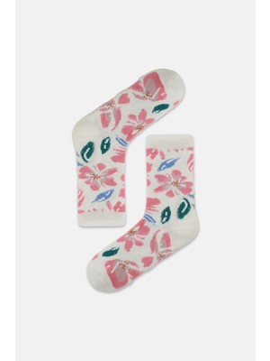 Suwen Fluffy Flower Soket Çorap
