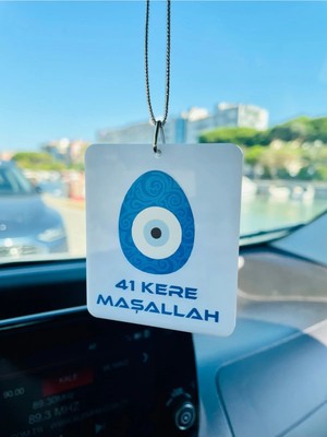 Empressco Pleksi Nazar Dualı, 41 Kere Maşallah Araba Süsü Dikiz Aynası Süsü Araba Hediyesi - Çift Taraflı