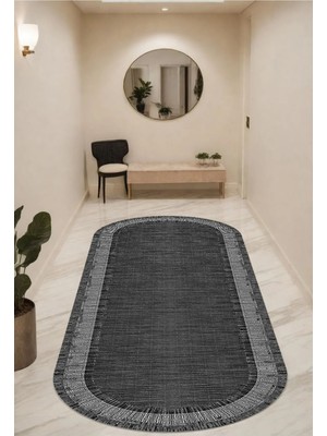 Aymira Home Dijital Baskı Dört Mevsim Kaymaz Yıkanabilir Koridor Mutfak ve Oda Kesme Yolluk Halı Oval