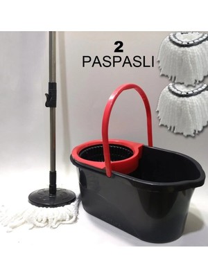 Empressco Extra 1 Adet Microfiber Püskül Hediyeli 360° Dönerli Mop Lodos Temizlik Kova Seti Sık-Sil-Yıka-Arıt