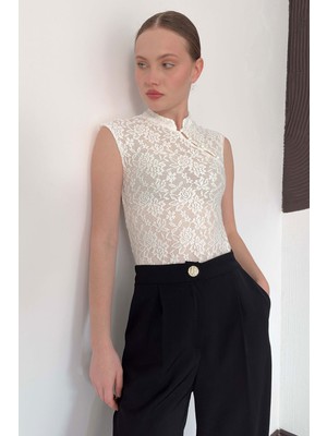 Very Moda Kolsuz Dantel Bluz I D2997