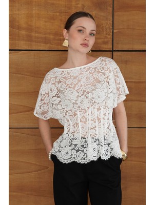 Very Moda Beli Gipeli Brode Bluz | D2966