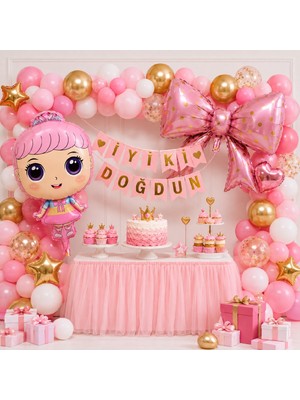 Bkmc Party Pembe Prenses Doğum Günü Süsleri | Fiyonk Folyo Balon, Pembe Gold Balon ve Iyi Ki Doğdun Parti Seti Doğum Günü Parti Seti Süsü