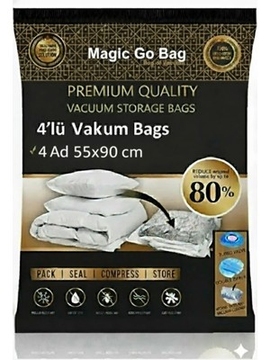Empressco 4 Adet Xlarge Beden (55X90)CM Premium Vakumlu Yorgan,yastık,giyim,battaniye Hurcu