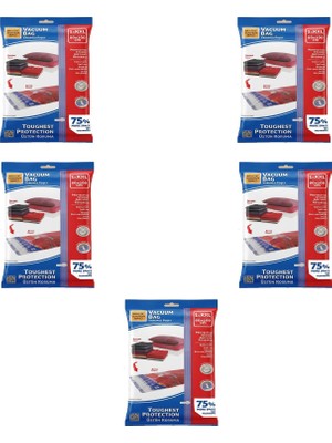 Magic Saver Bag Vakumlu Giyisi Yastık Yorgan Saklama Torbası Poşeti Hurç - Xxl - 80X110 Cm. - 5 Adet