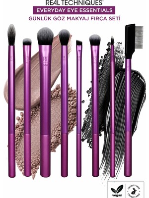 Real Techniques Everyday Eye Essentials 8'li Göz Fırça Seti Kolay Kullanım ve Temizlik
