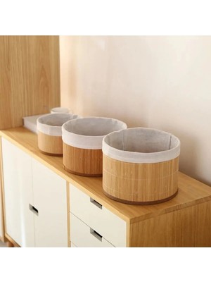Empressco 3lü Pinterest Stil Bambu Sepet Çok Amaçlı Kullanım Bambu Hasır Sepet
