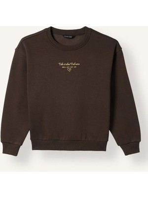 DeFacto Baskılı Bisiklet Yaka Sweatshirt Kız Çocuk  (26 Au)