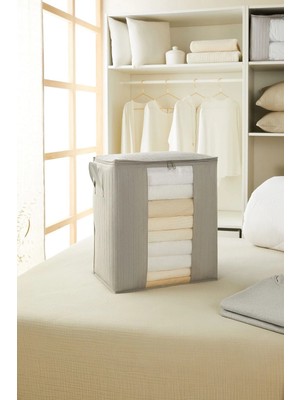 Empressco Pencereli Gri Kapitone Yastık Yorgan Kazak Hurcu 45X30X50