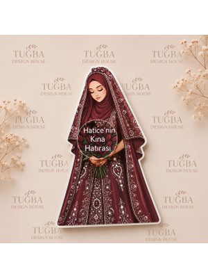 Tuğba Design House Kişiye Özel Gelin Figürlü Kutu Kına Hediyeliği Kına Gecesi Hatırası 30 Adet