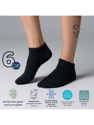 Socketta Kadın Bambu Havlu 6'lı Patik Çorap – Premium