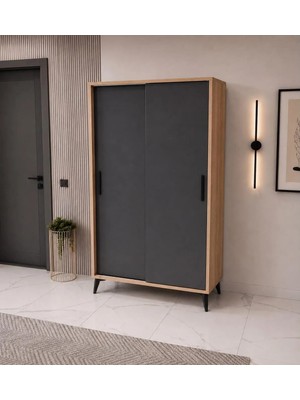 Afilli Freya Antrasit Portmanto MDF 178 cm Yükseklik 90 cm Genişlik 40 cm Derinlik Klasik Tasarım