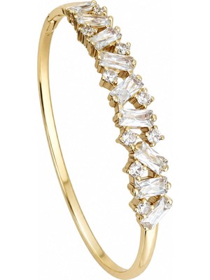 Nes Design 14K Özel Seri Taşlı Gold Kelepçe