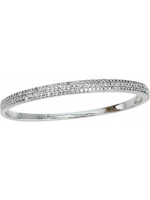 Nes Design Zirkon Taşlı Silver Kelepçe