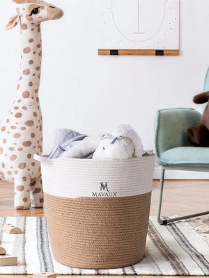 Empressco Ok Amaçlı, 40CM-36CM , Sepet, Saksı, Jüt, Hasır, Dokuma Sepet, Düzenleyici
