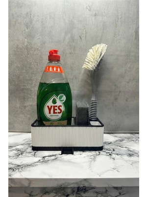 Empressco Çok Bölmeli Sünger ve Deterjanlık – Su Tahliyeli Lavabo Düzenleyici Organizer