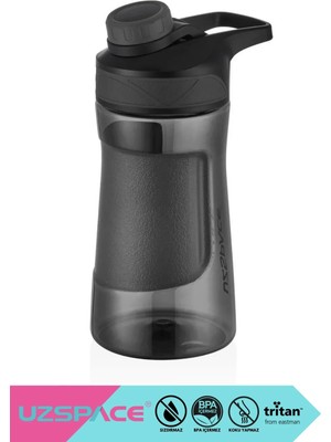 Uzspace 530ml Yeni Koleksiyon Orta Boy Manyetik Çevirmeli Kapaklı Rahat İçim Ağızlı Şeffaf Kabartmalı Gövdeli Kulplu Tritan Su Matarası BPA Yok Koku Yok