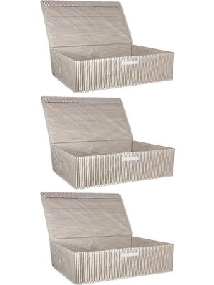 Empressco 3 Adet Çok Amaçlı Düzenleyici Hurç Saklama Kutusu Baza Altı Boy 50X40X19CM Kahverengi