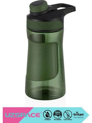 Uzspace 530ml Yeni Koleksiyon Orta Boy Manyetik Çevirmeli Kapaklı Rahat İçim Ağızlı Şeffaf Kabartmalı Gövdeli Kulplu Tritan Su Matarası BPA Yok Koku Yok