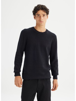 Lee Erkek Bisiklet Yaka Regular Fit Siyah Kazak L2520373001 Siyah Kazak - 5003317446