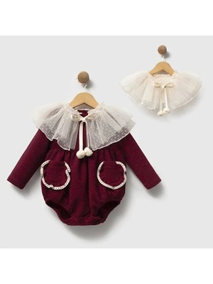 ministok Daphne Çıkarılabilir Pelerin Yakalı Kız Bebek Tulum