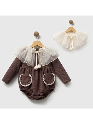 ministok Daphne Çıkarılabilir Pelerin Yakalı Kız Bebek Tulum