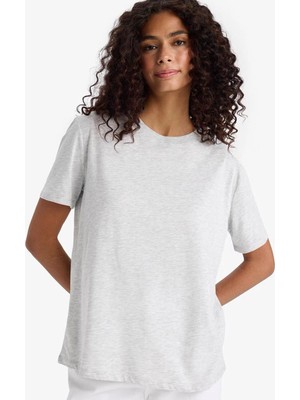 DeFacto Regular Fit Gri Kadın T-Shirt W9584AZ/GR93