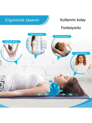 TeknoKapsül Ortopedik Servikal Boyun Masaj Yastığı Dik Duruş Destekleyici Omurilik Hörgüç Giderici Rahatlatıcı