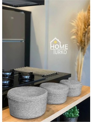 Empressco Modern, Jüt, Hasır, Sepet Takımı, 3'lü Sepet, El Dokuması, Mutfak Sepeti, Düzenleyici, Organizer