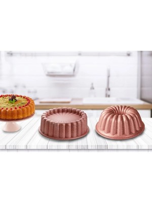 Empressco Döküm Granit Asya Kek Kalıbı ve Tart Kalıbı Seti 2li