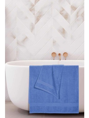 Universal 2 Li Banyo Havlu Takımı %100 Pamuklu Dry Mavi