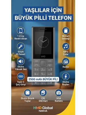 Nokia Yaşlıya Kameralı Yüksek Sesli  Cep Telefonu