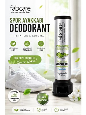 Fabcare Spor Ayakkabı Deodorantı – Kötü Koku Giderici ve Uzun Süreli Ferahlık Spreyi 100 ml
