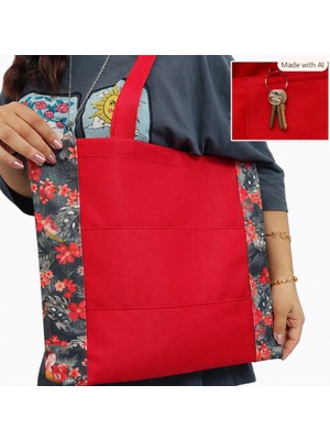HG Kırmızı 600D Tote Çanta (35×40 cm)