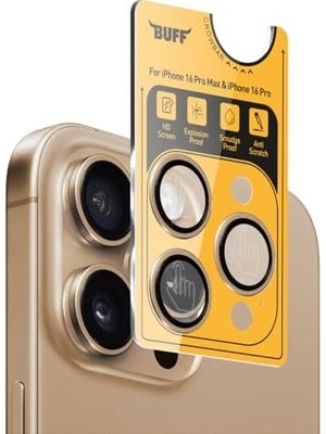 TeknoKapsül 16 Pro Max / 16 Pro ile Uyumlu Titanyum 9h Lens Koruyucu (Brown)