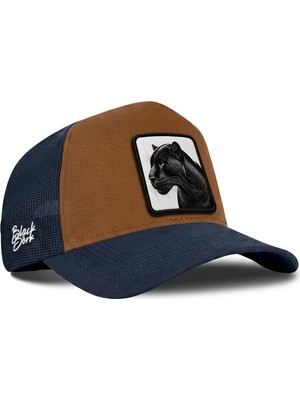BlackBörk Panter Logolu Lacivert-Camel Trucker Şapka