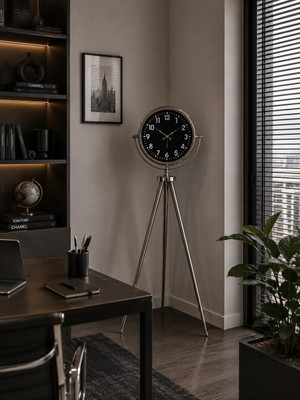 MiraLive Krom Regal Sılver 150 x 45 cm Metal Duvar Saati