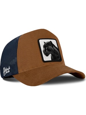 BlackBörk Panter Logolu Camel-Lacivert Trucker Şapka