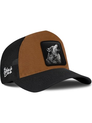 BlackBörk Kurt Logolu Siyah-Camel Trucker Şapka