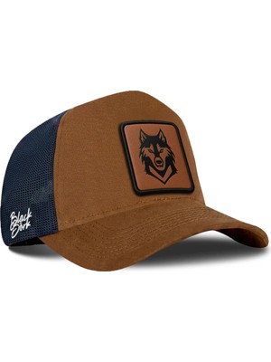 BlackBörk Kurt Logolu Camel-Lacivert Trucker Şapka