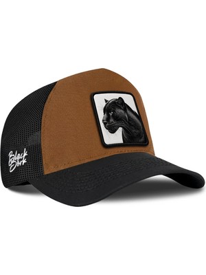 BlackBörk Panter Logolu Siyah-Camel Trucker Şapka
