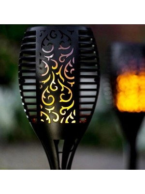 TeknoKapsül Alev Efektli Solar Bahçe Lambası (51 Cm)