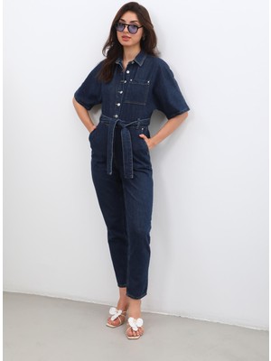 Banny Jeans Kadın Yarasa Kol Jean Tulum Rins