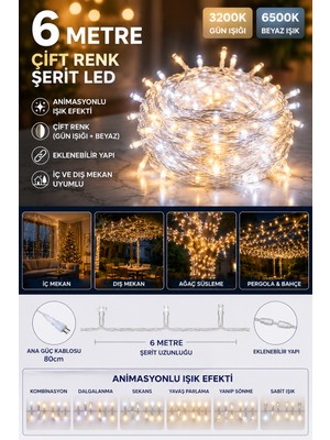 Neeko 6 Metre Çift Renk LED Işık (3200K + 6500K) –  Animasyon Efektli, Dış Mekan CT8502