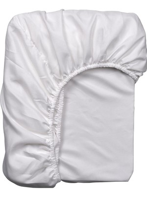 IKEA Çift Kişilik Beyaz Lastikli Çarşaf 180X200 cm - Pamuklu Yumuşak Doku - Yatak Çarşafı