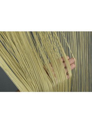 Akça Tekstil Ip Perde Ince Zincir Gold Renk Korniş Düğmeli 100 x 280