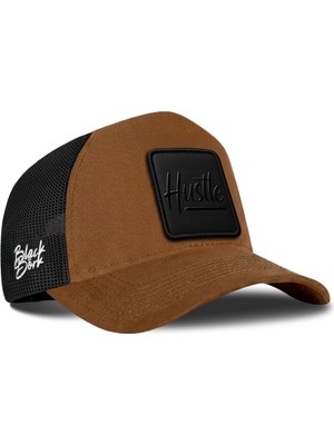 BlackBörk Hustle Black Logolu Camel-Siyah Trucker Şapka