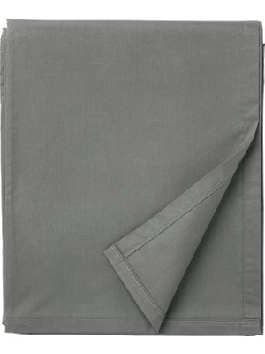 IKEA Çift Kişilik Gri Lastiksiz Çarşaf 150X260 cm - Pamuklu Yumuşak Doku - Yatak Çarşafı