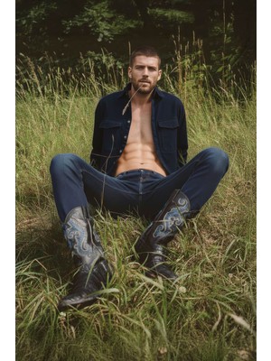 Banny Jeans Erkek Oversize Jean Gömlek Lacivert